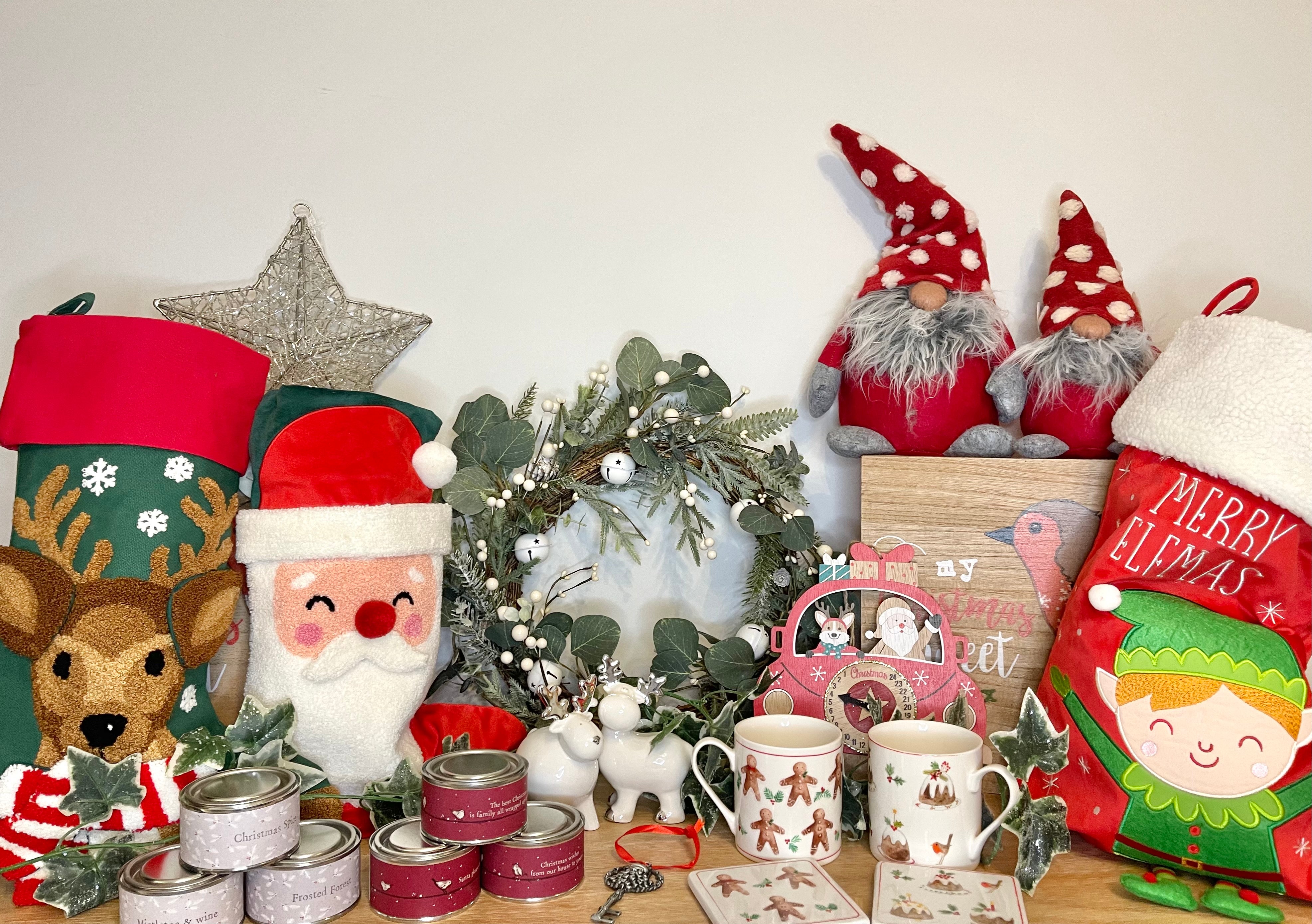 Christmas products from home decor online retail store collecting seashells