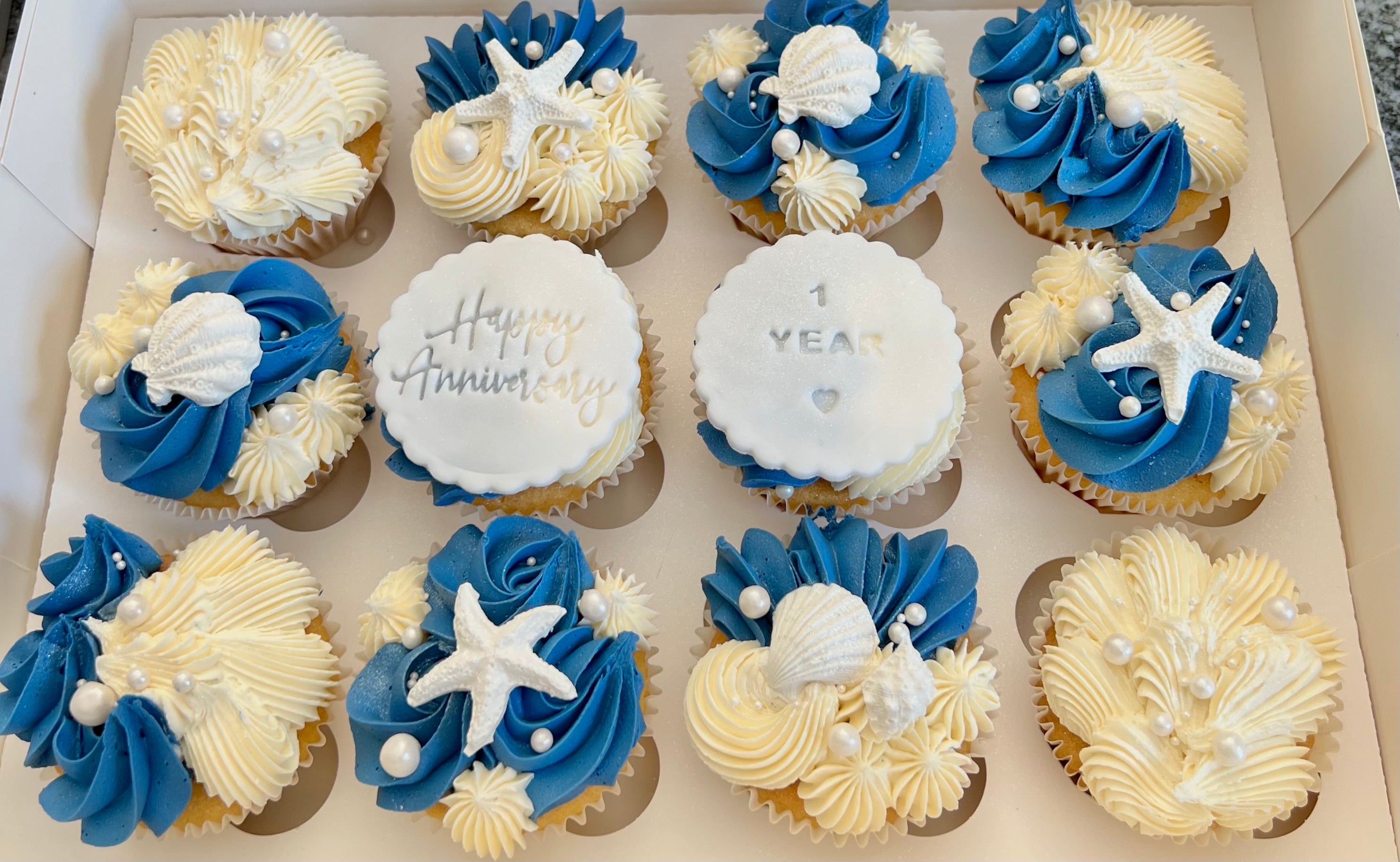 Birthday cupcakes for Home Decor Retailer Collecting Seashells' 1st Birthday