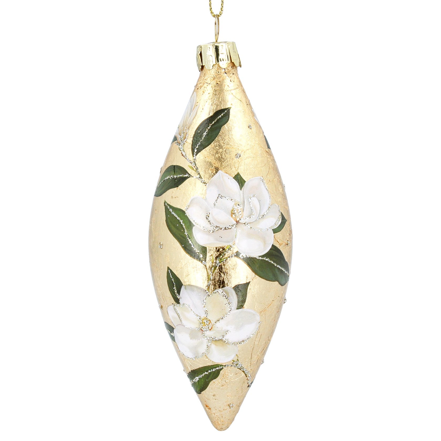 Hanging Antique Gold Drop Decoration - Magnolia