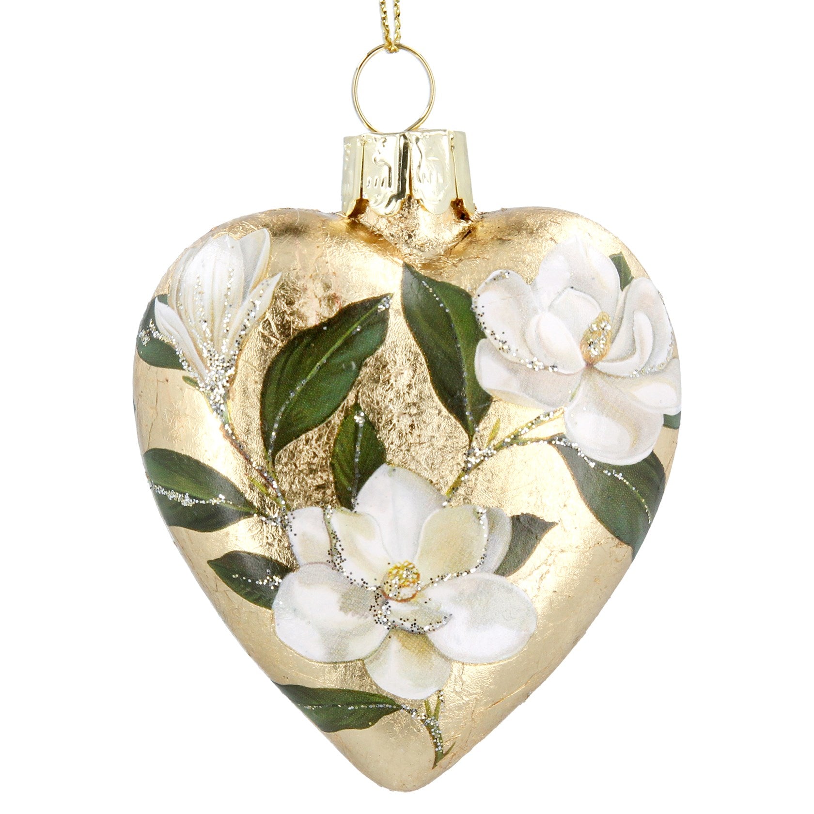 Hanging Antique Gold Heart Decoration - Magnolia