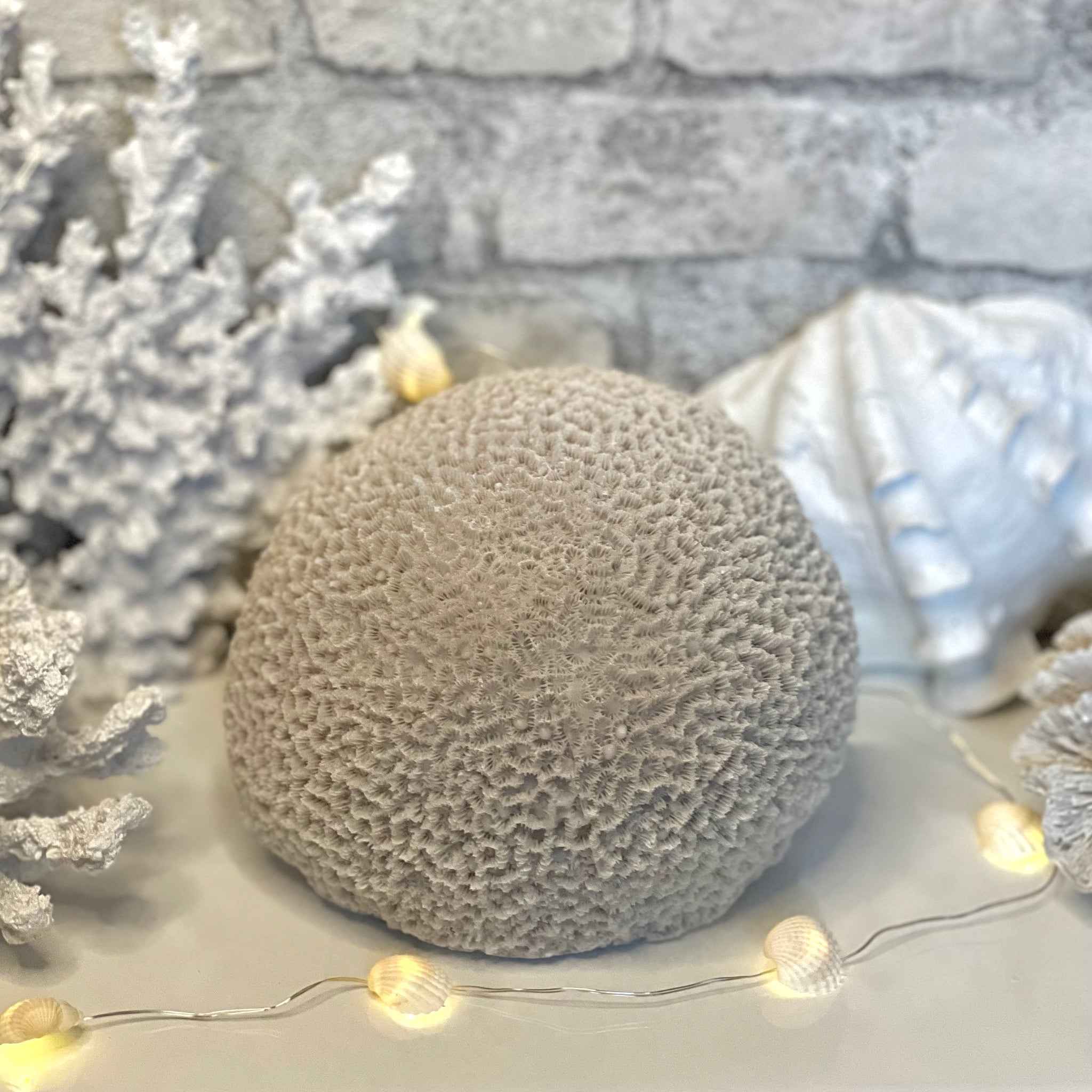 Faux Coral Ball Resin Ornament
