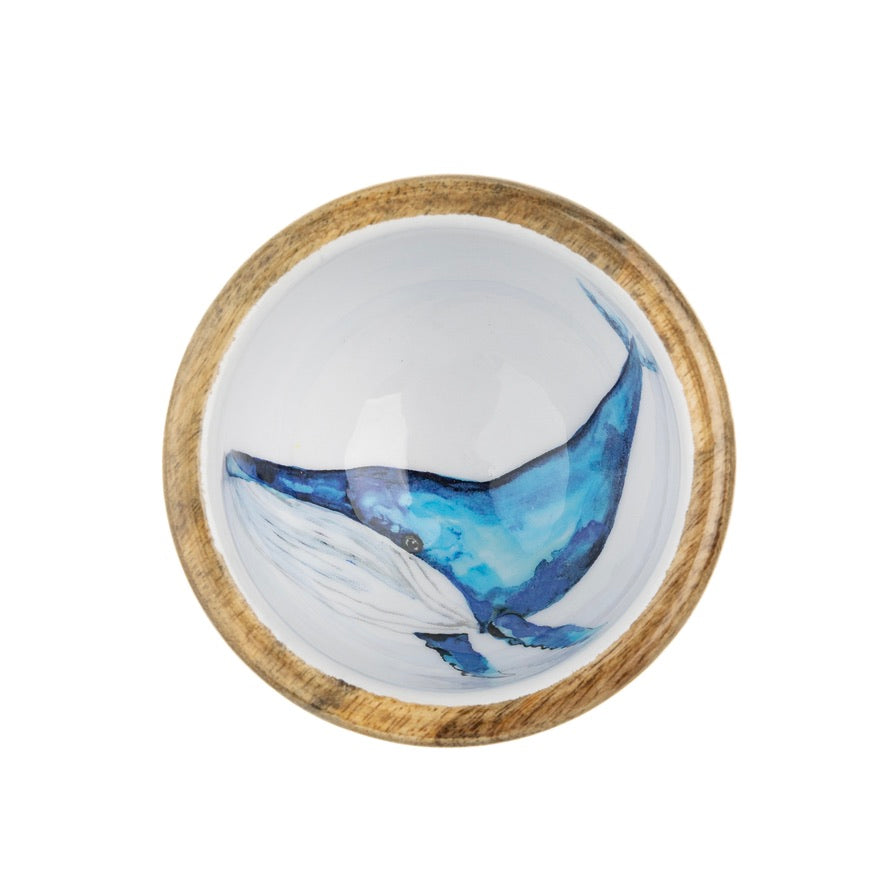 Mango Wood Blue Whale Nut Bowl