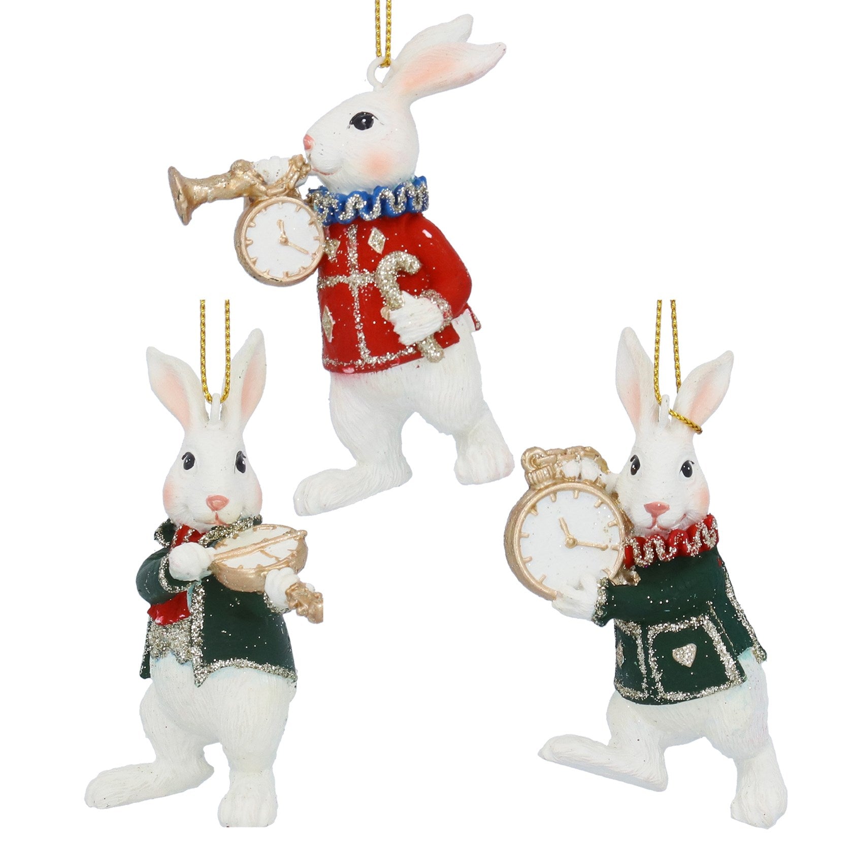 Collecting Seashells | Christmas Decor | Resin White Rabbit w Clock ...
