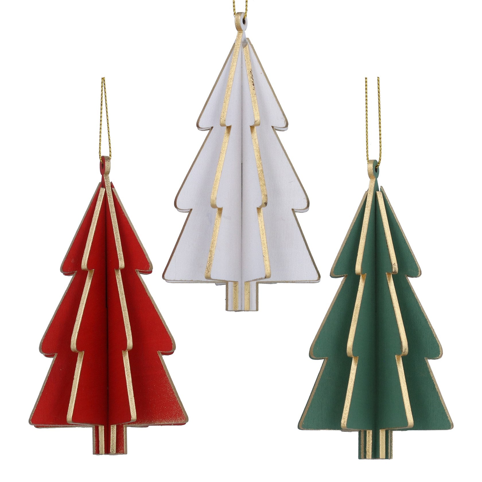 Collecting Seashells | Christmas Decor | Red/White/Green Wood 3D Tree ...