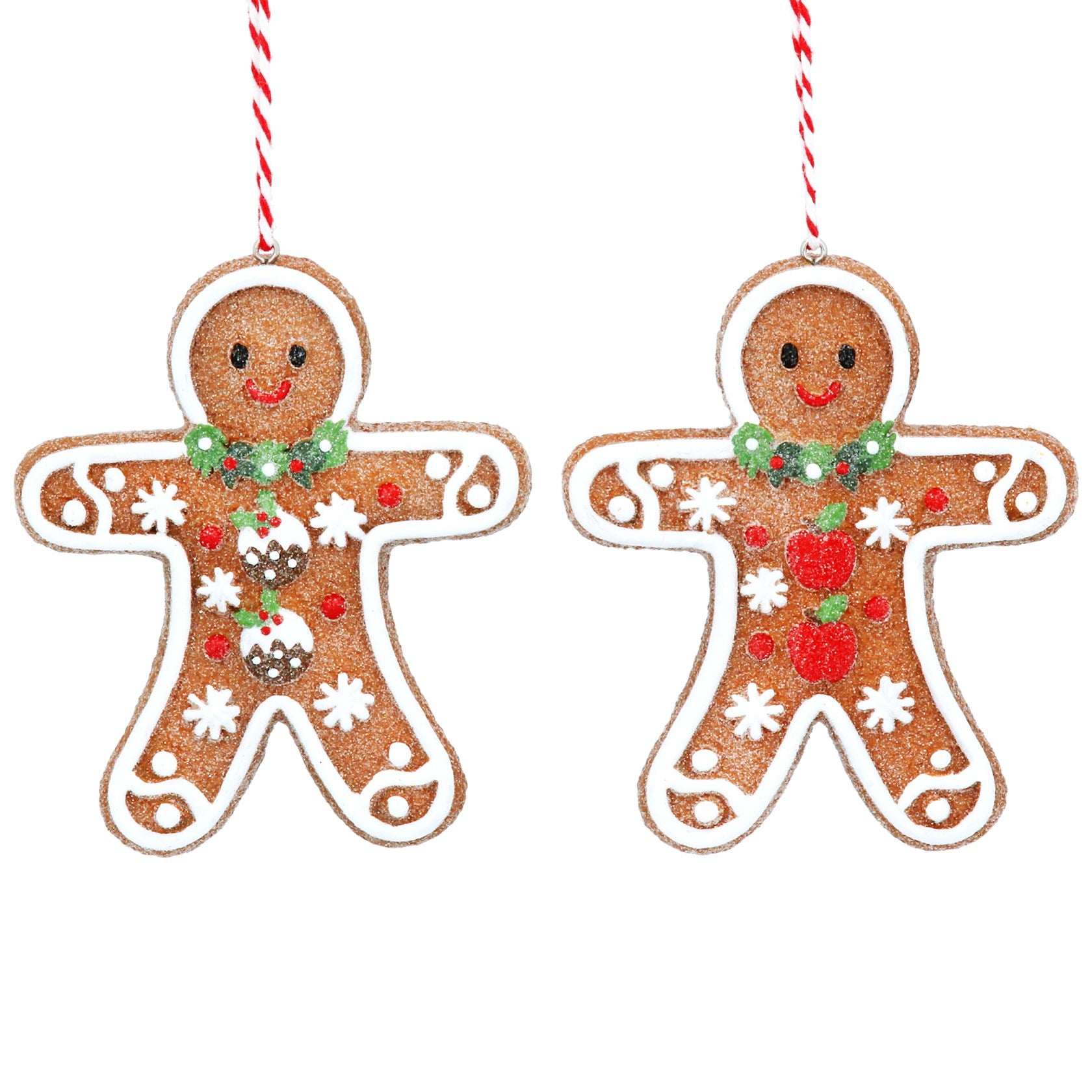 Hanging Gingerbread Men - Apple & Plum Pudding - Large - Set of 2