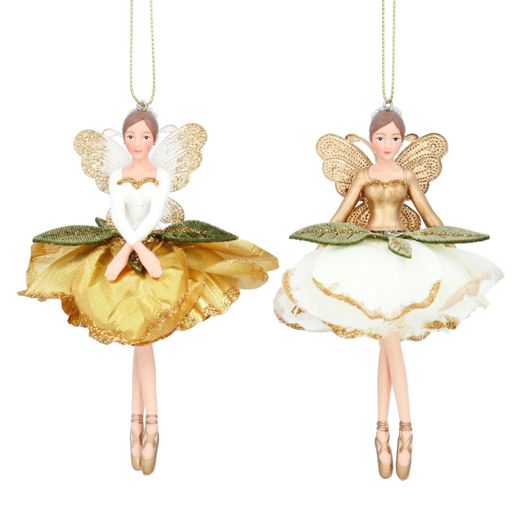 Hanging Gold & Cream Petal Fairy Decoration - Magnolia