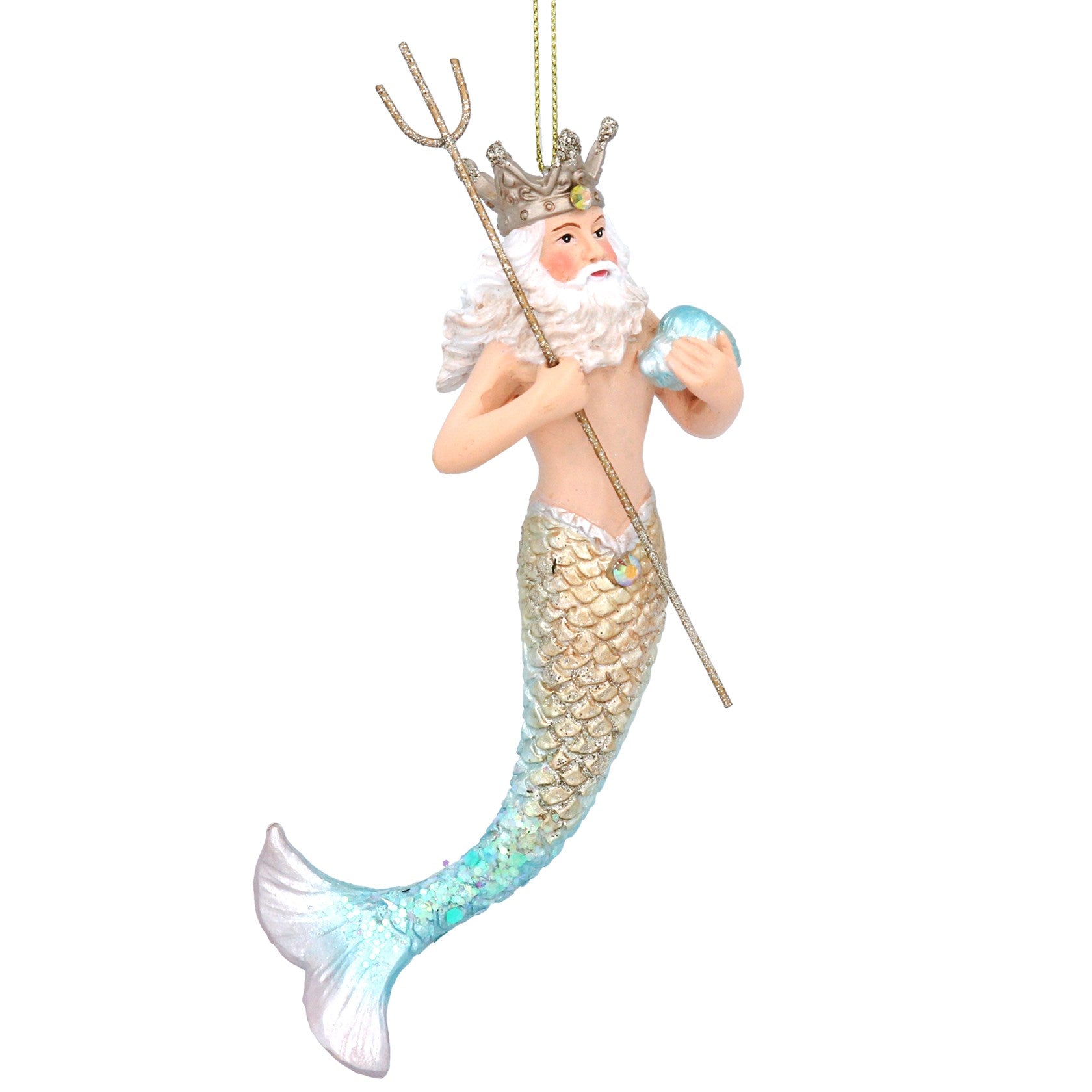 Hanging Neptune Decoration - Blue & Gold