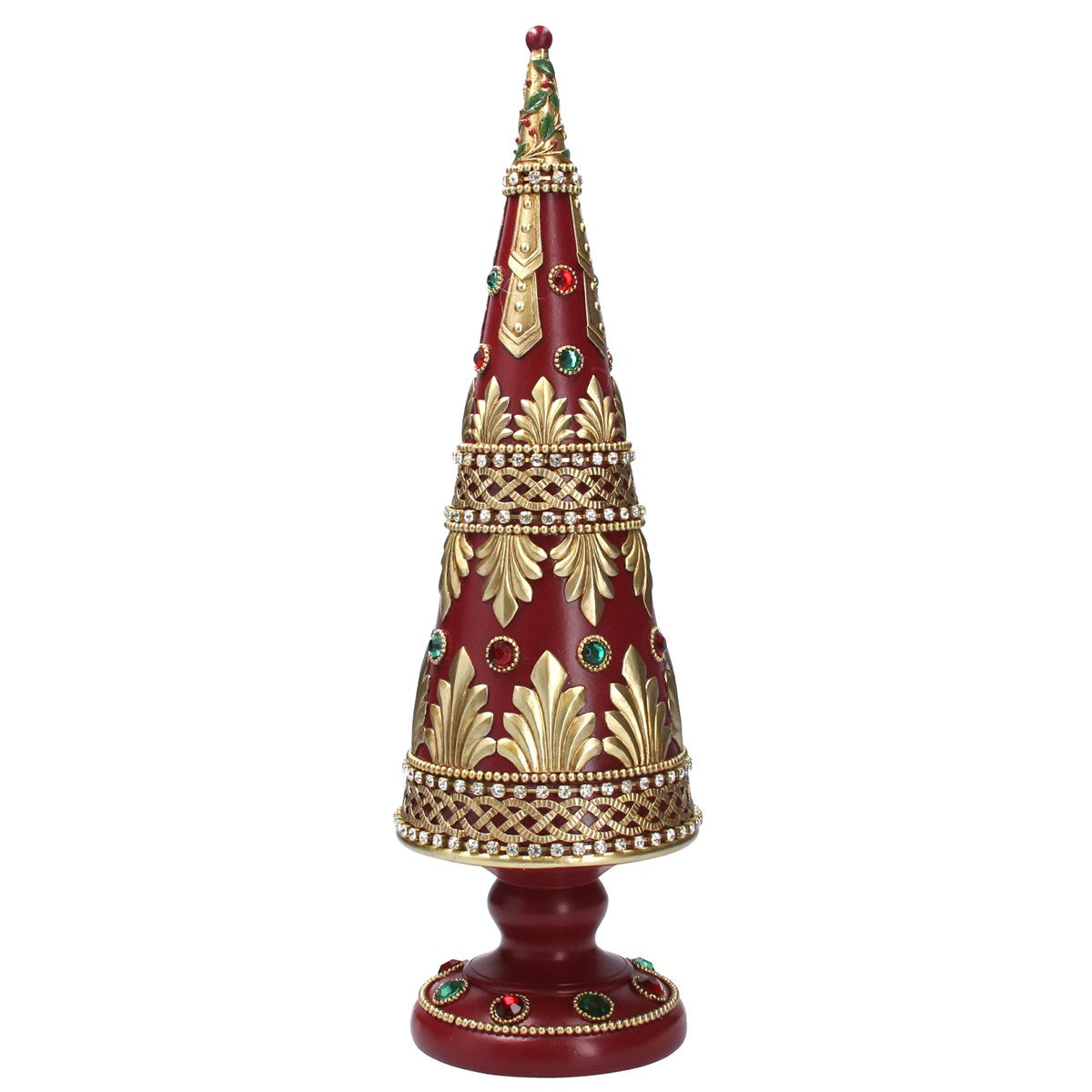 Christmas Tree Ornament - Red & Gold - Nostalgic