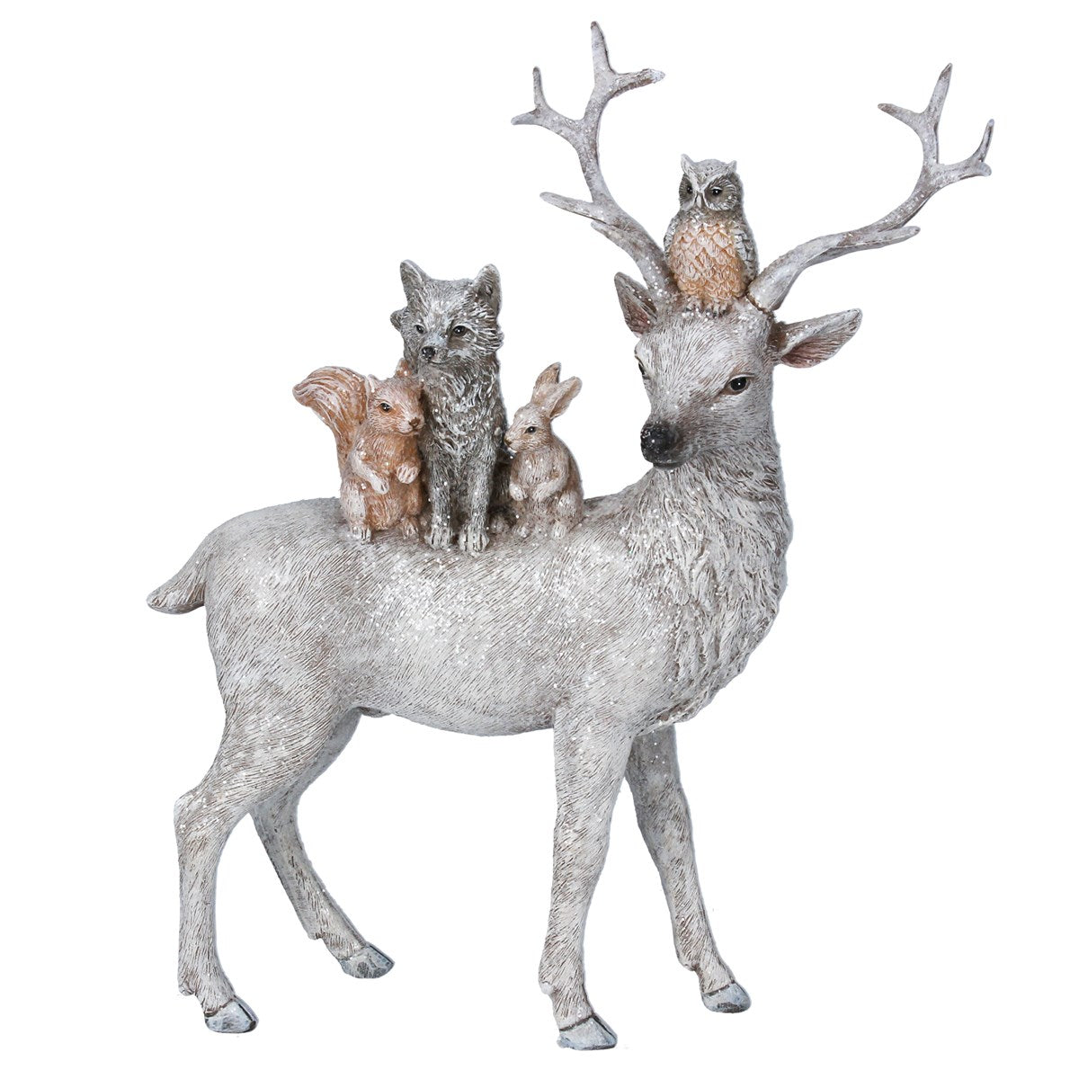 Stag Ornament with Winter Animals