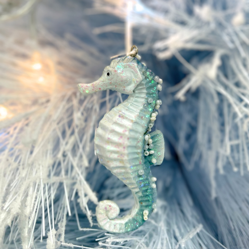 Hanging Seahorse Decoration - Pale Blue