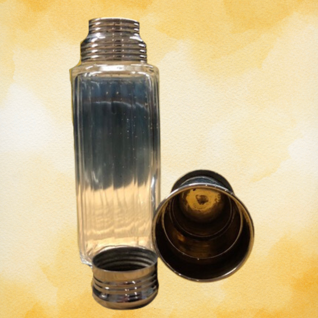Vintage Travel Flask with Case and Beaker