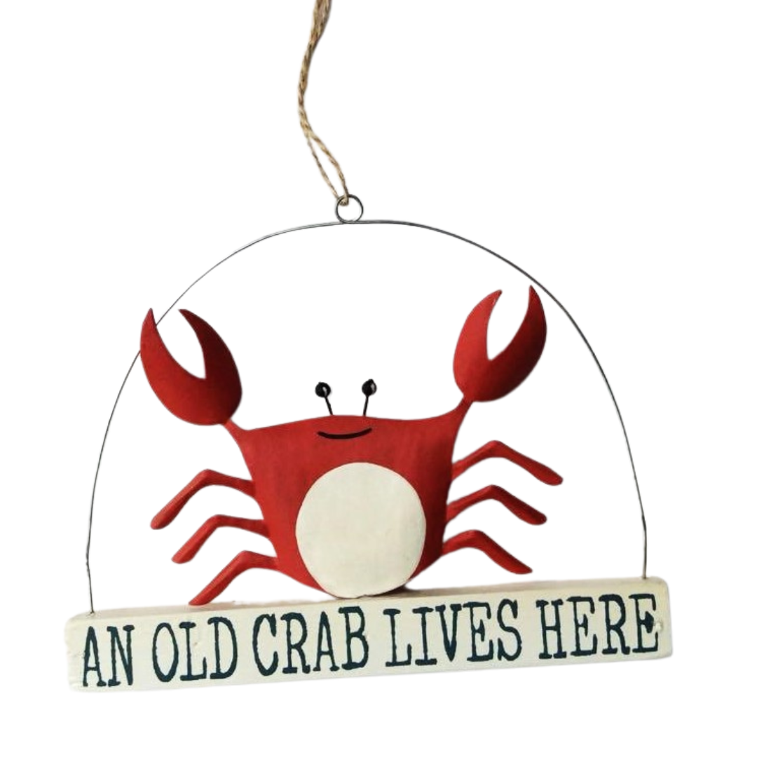 Hanging Ornament - An Old Crab Lives Here