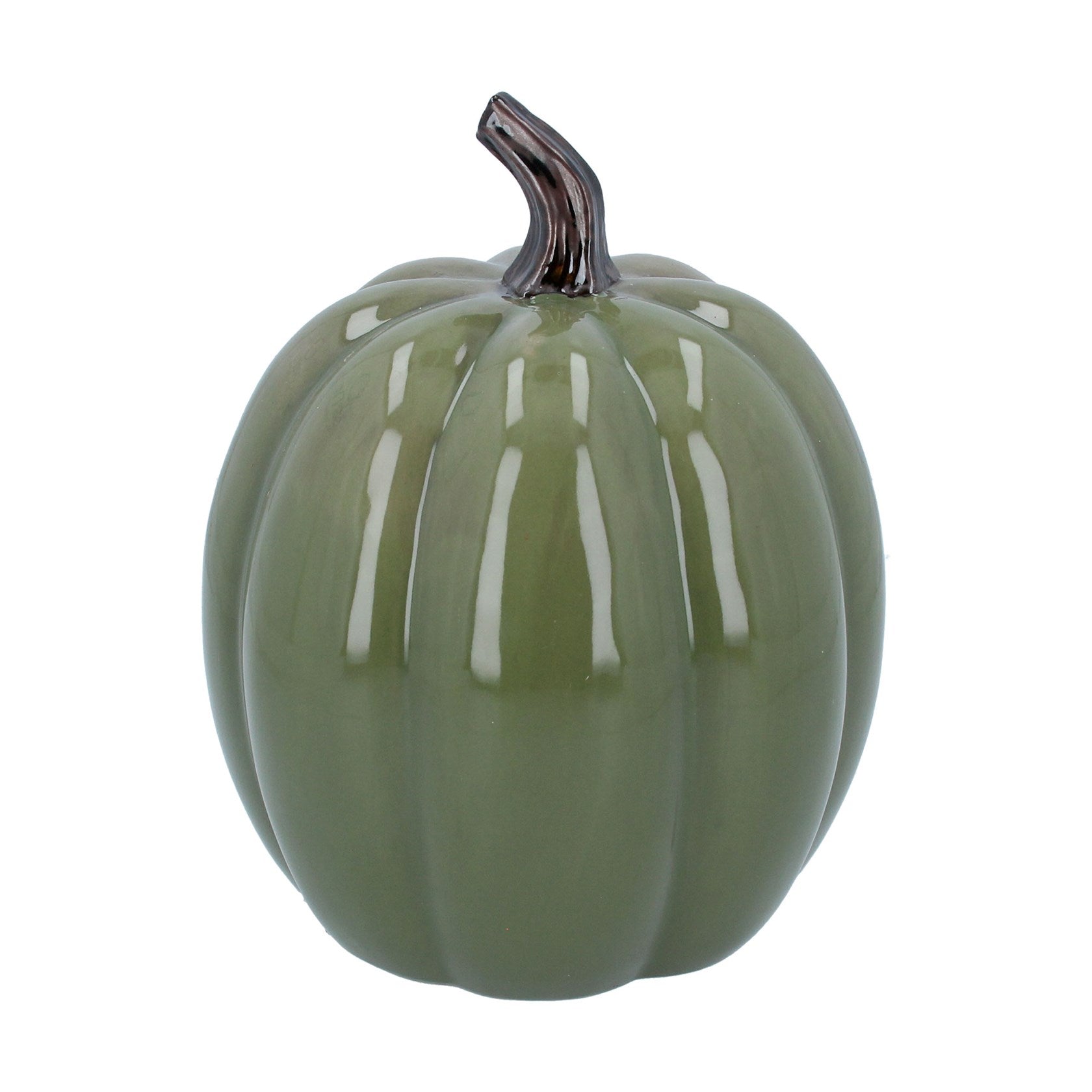 Large Glazed Pumpkin - Green