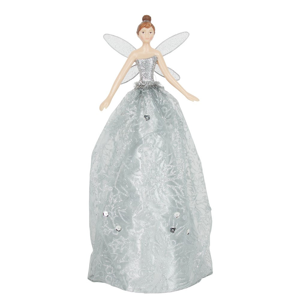 Luxury Tree Topper Fairy - Silver - Holly