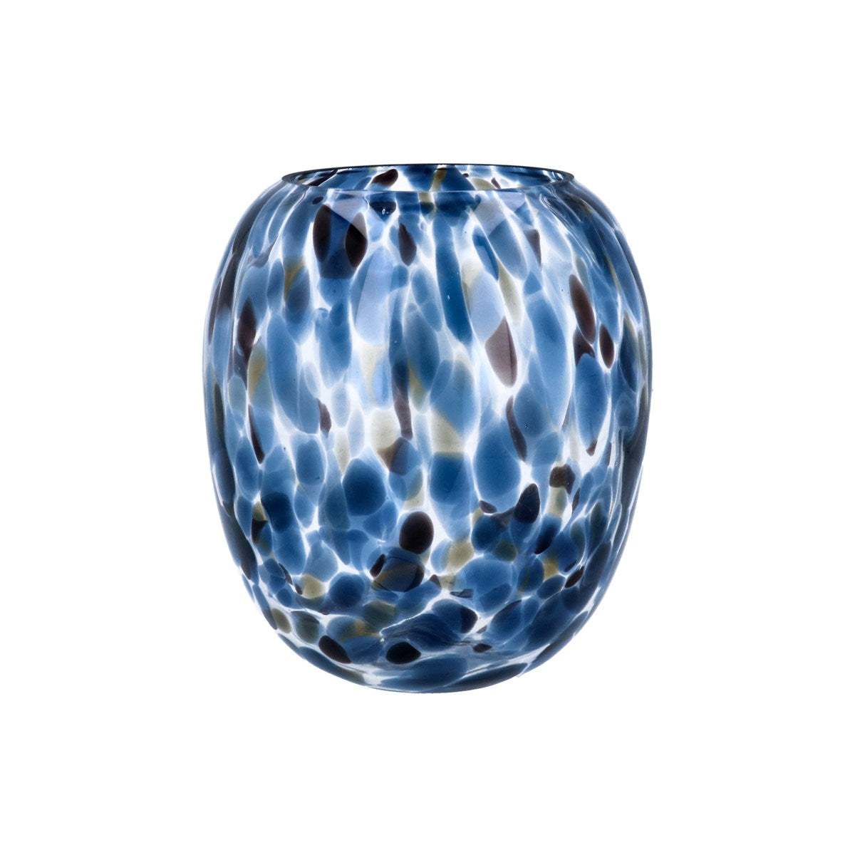 Glass Balloon Vase - Blue Tortoiseshell