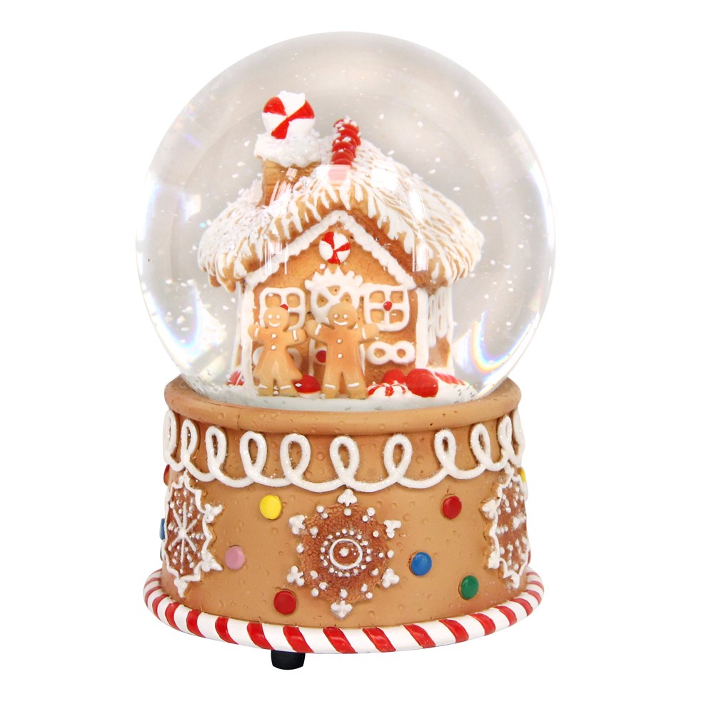 Musical Snow Globe - Gingerbread House Scene