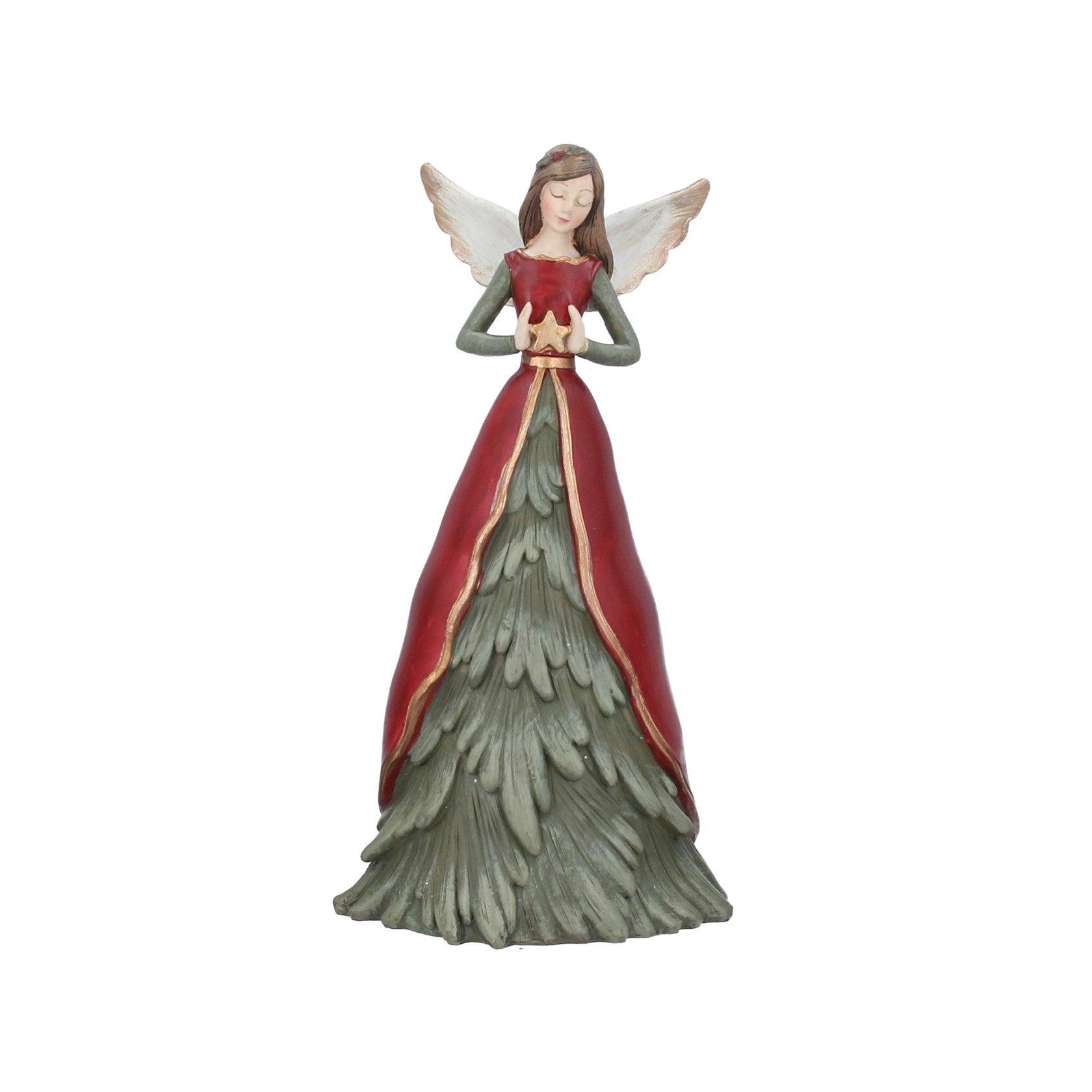 Christmas Angel - Green & Red - Nostalgic
