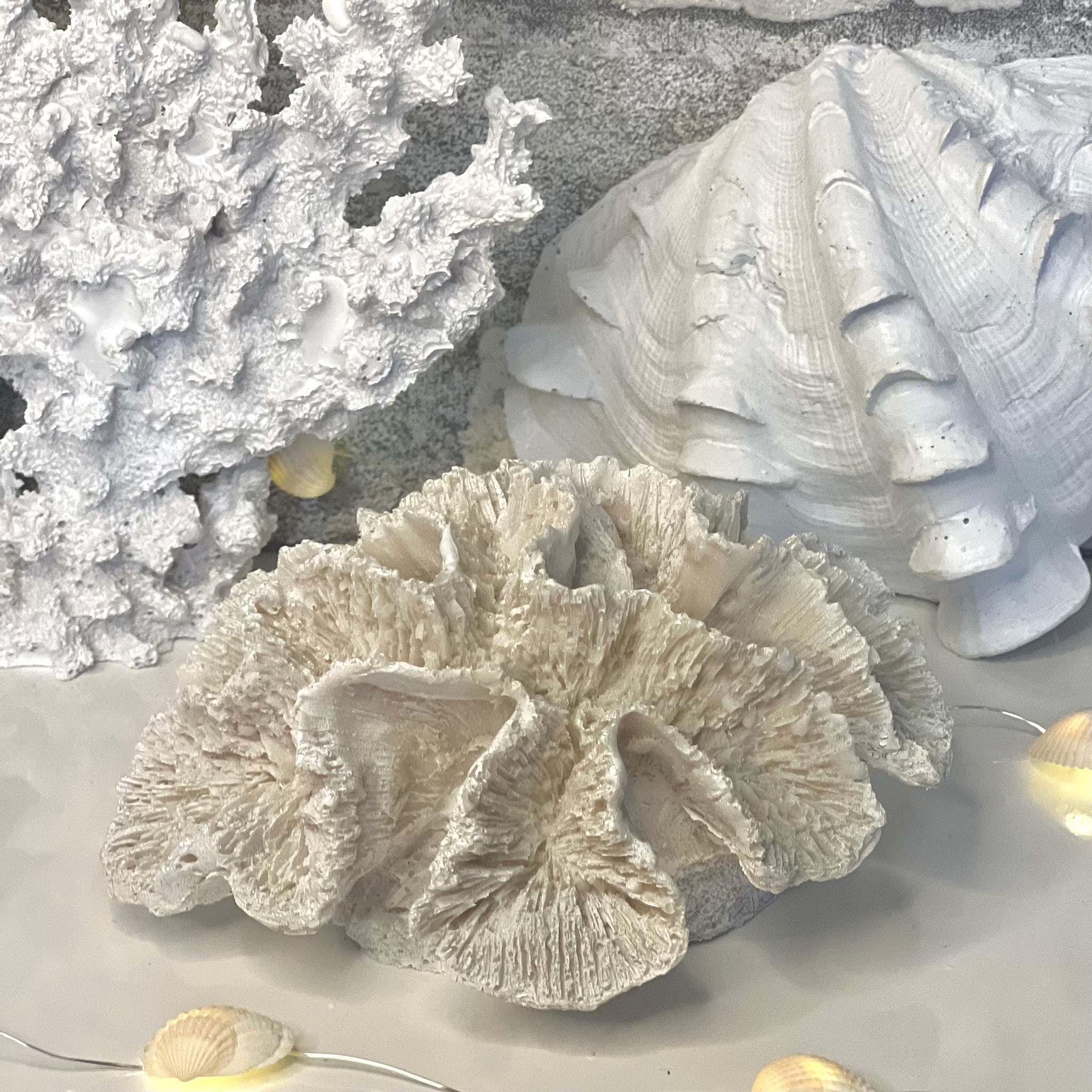 Faux Coral Frill Resin Ornament - Small