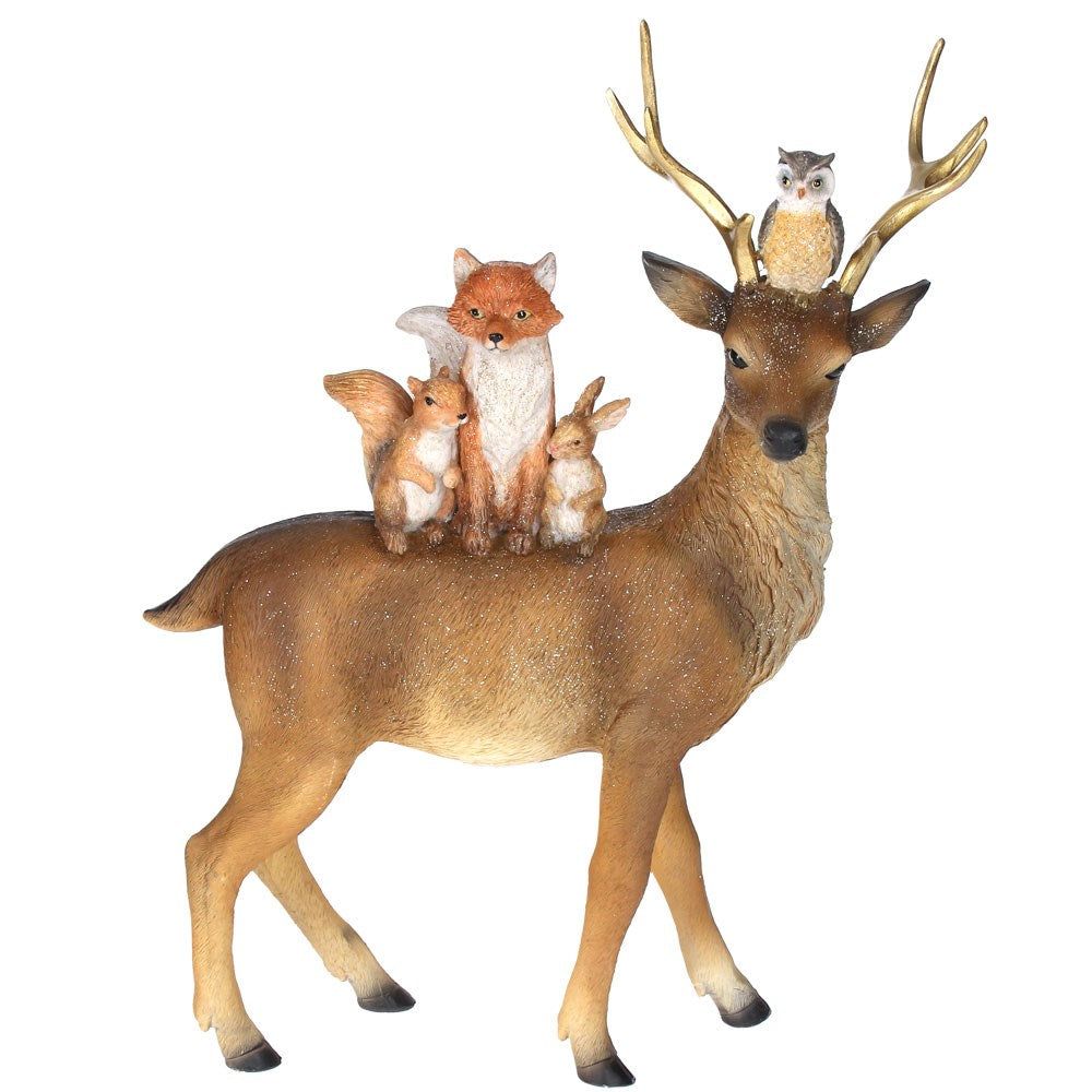 Reindeer Ornament with Winter Animals