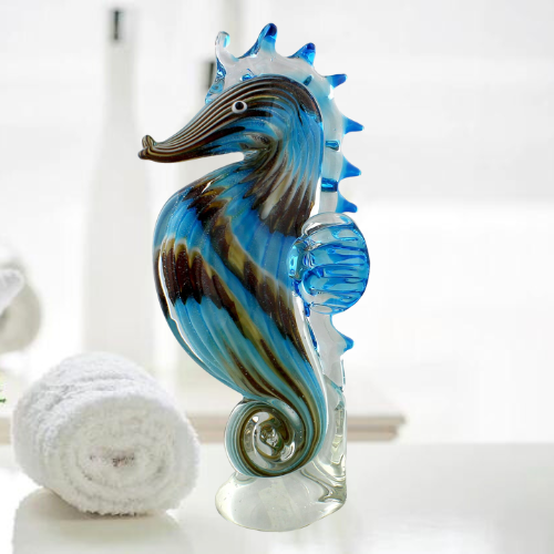 Nobile Glassware Seahorse Glass Ornament Green