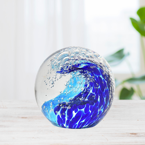 Glass Ornament - Ocean Wave Paperweight