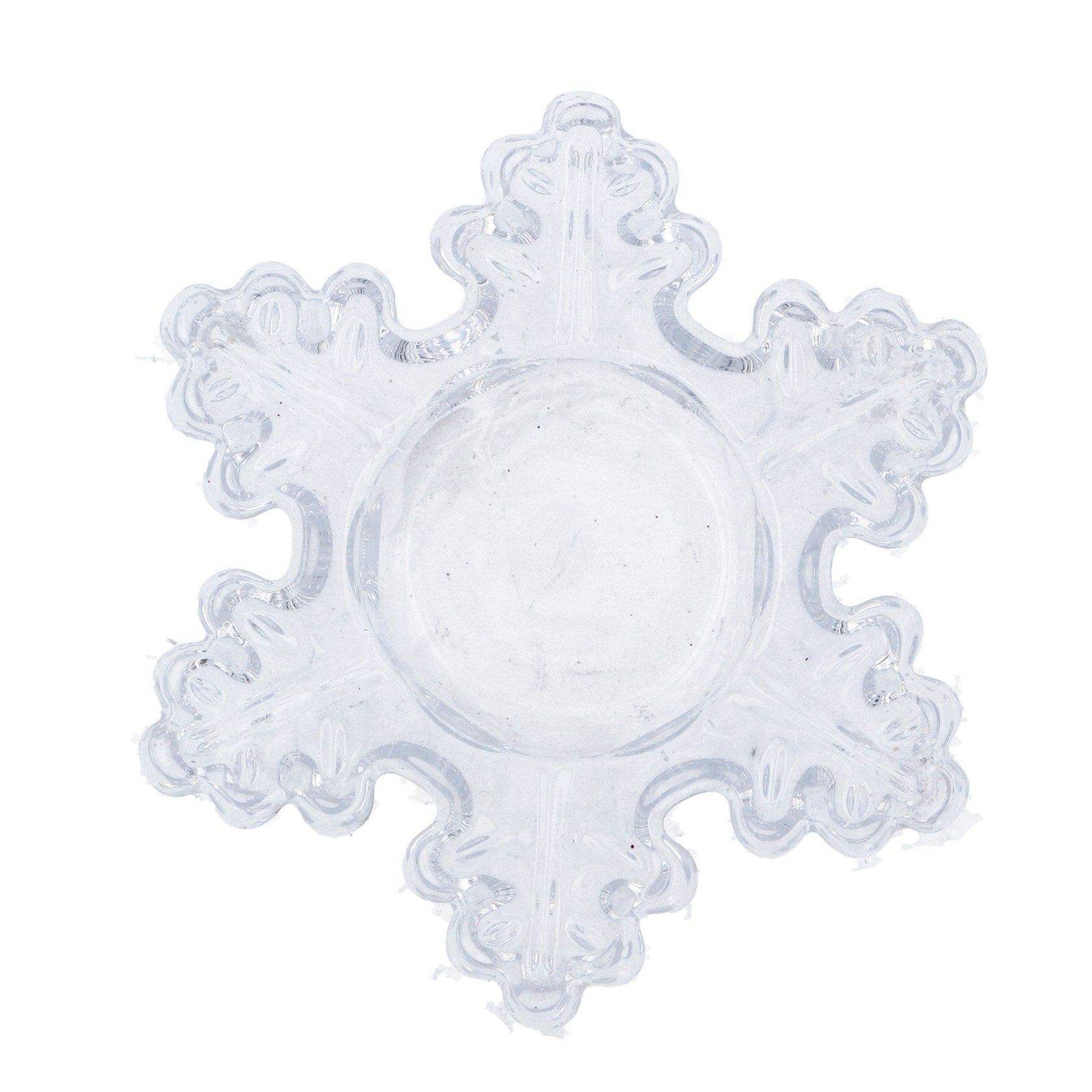 Glass Snowflake Tea Light Holder