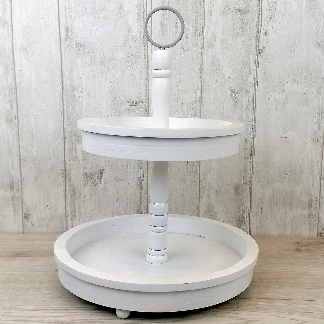 White Two Tiered Tray