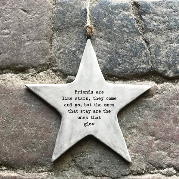 Rustic Hanging Star - Friends Are Stars That Glow
