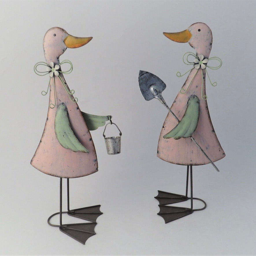 Tin Ornaments - Standing Duck Duo