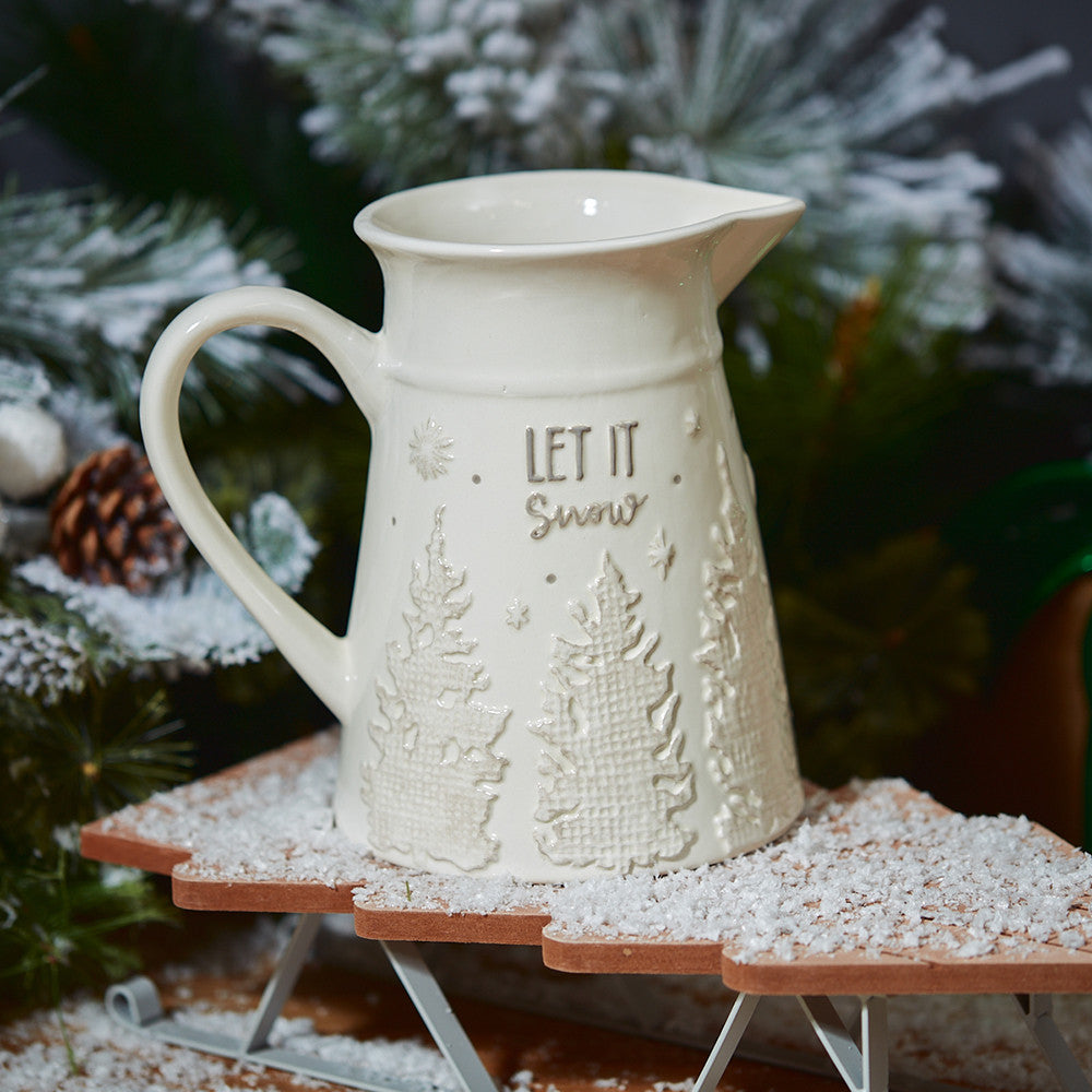 Let it Snow Embossed Jug