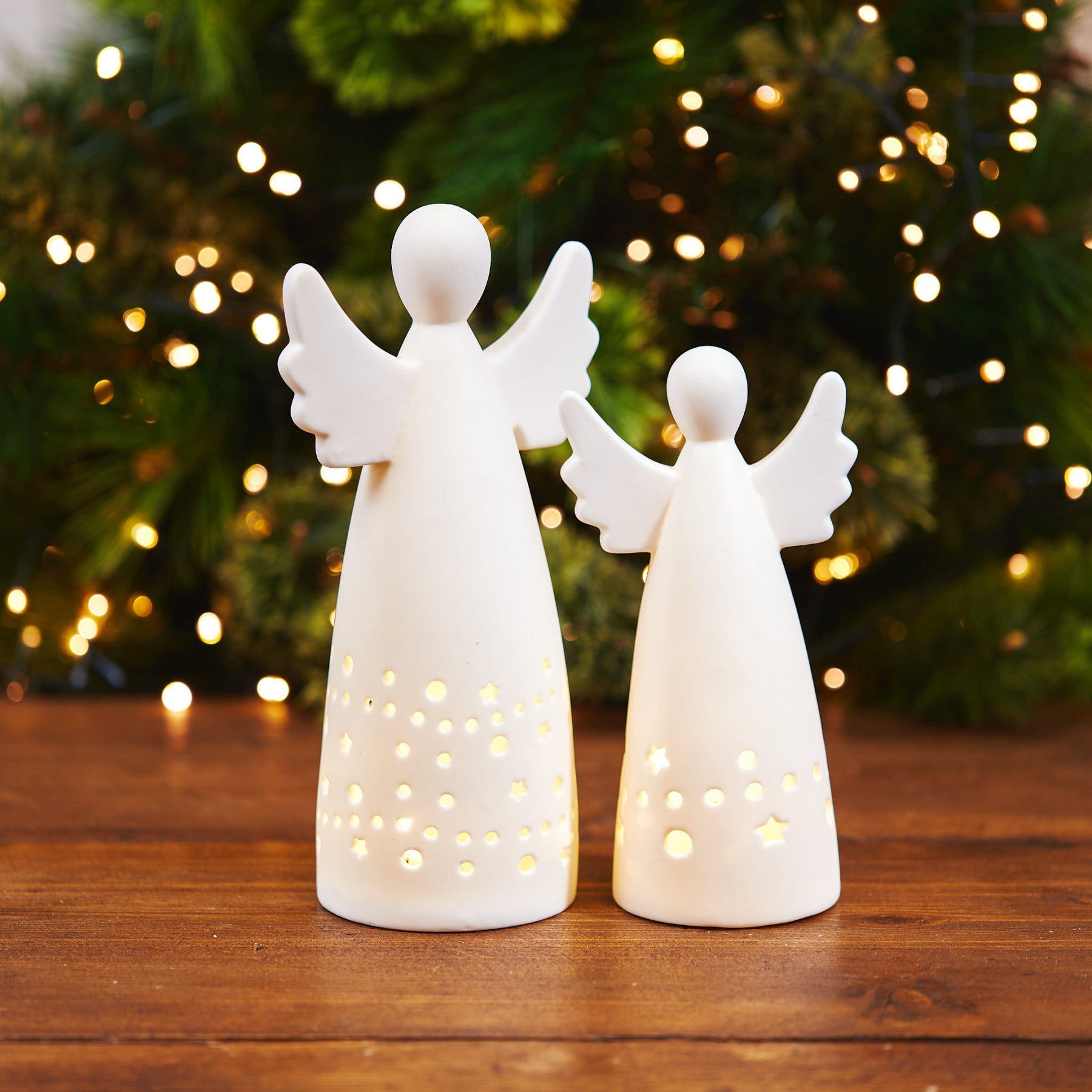Ceramic Light Up Christmas Angel - Large
