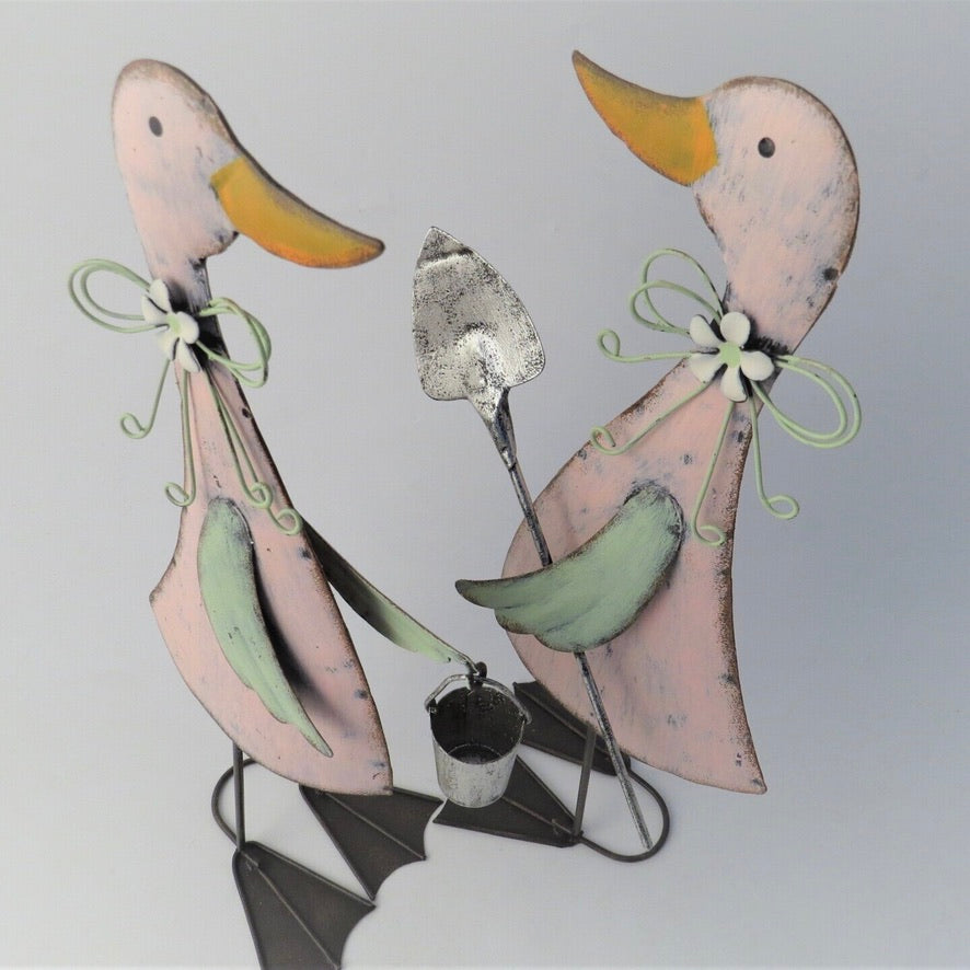Tin Ornaments - Standing Duck Duo