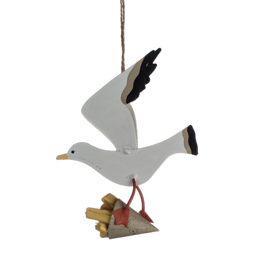 Hanging Tin Seagull Ornament - Stolen Chips