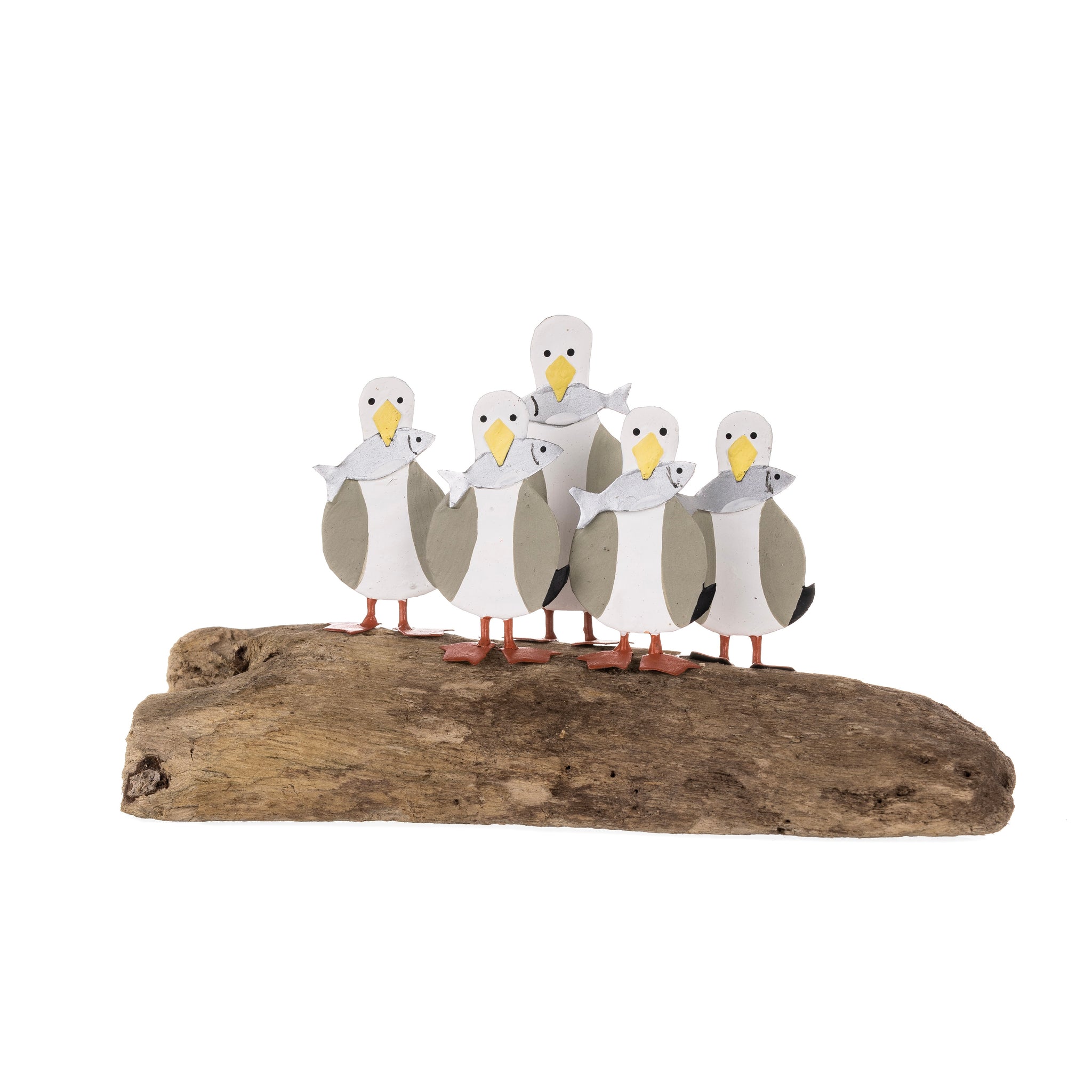 Tin Ornament - Seagulls on Log