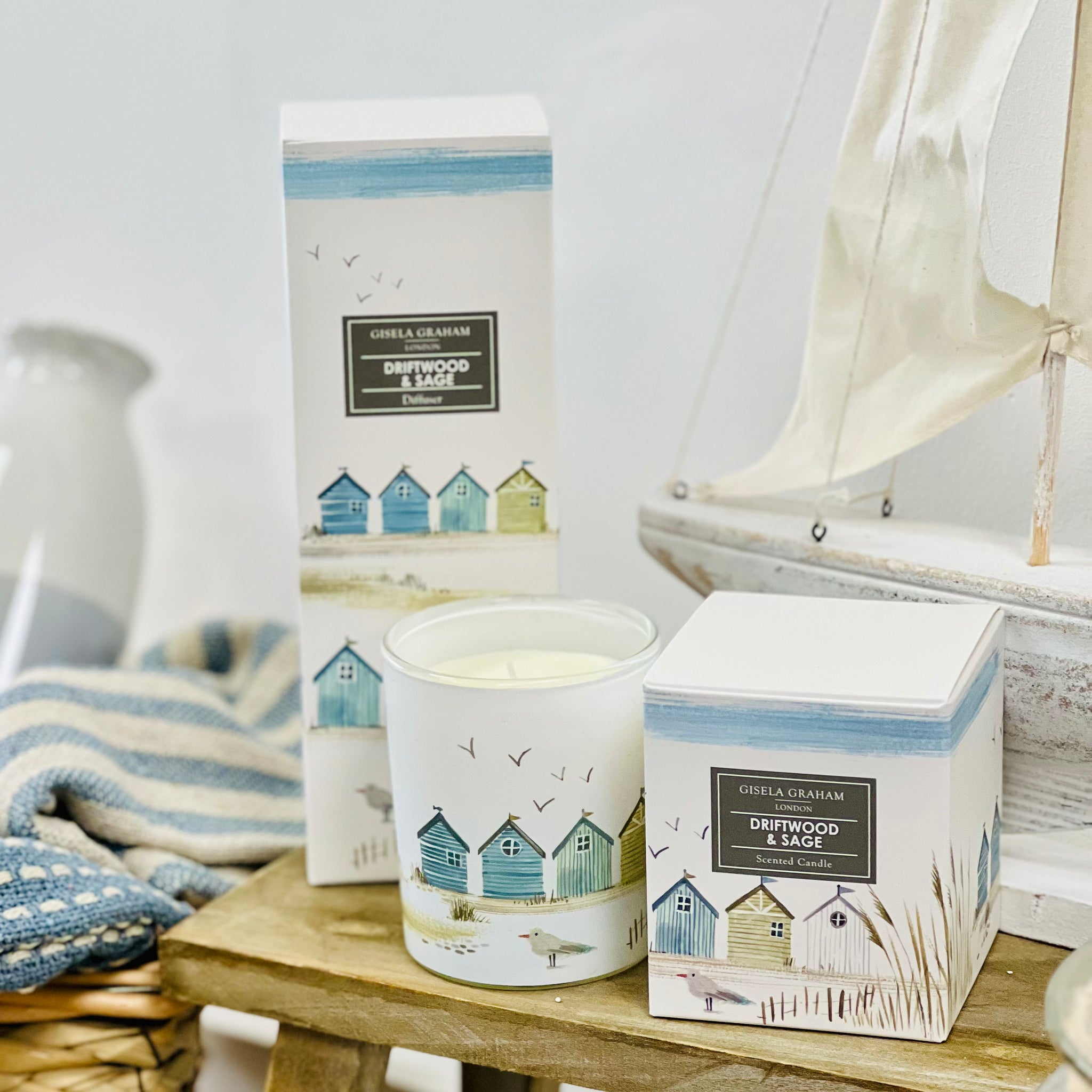 Boxed Candle - Beach Huts