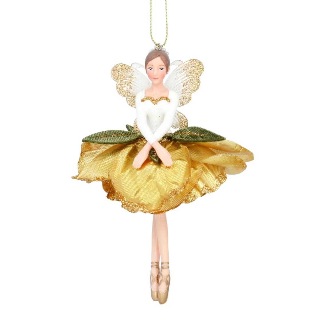 Hanging Gold & Cream Petal Fairy Decoration - Magnolia