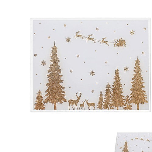 Glass Gold Christmas Placemats - Set of 2