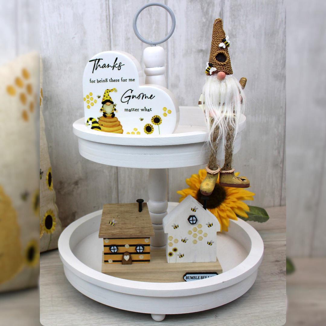 White Two Tiered Tray
