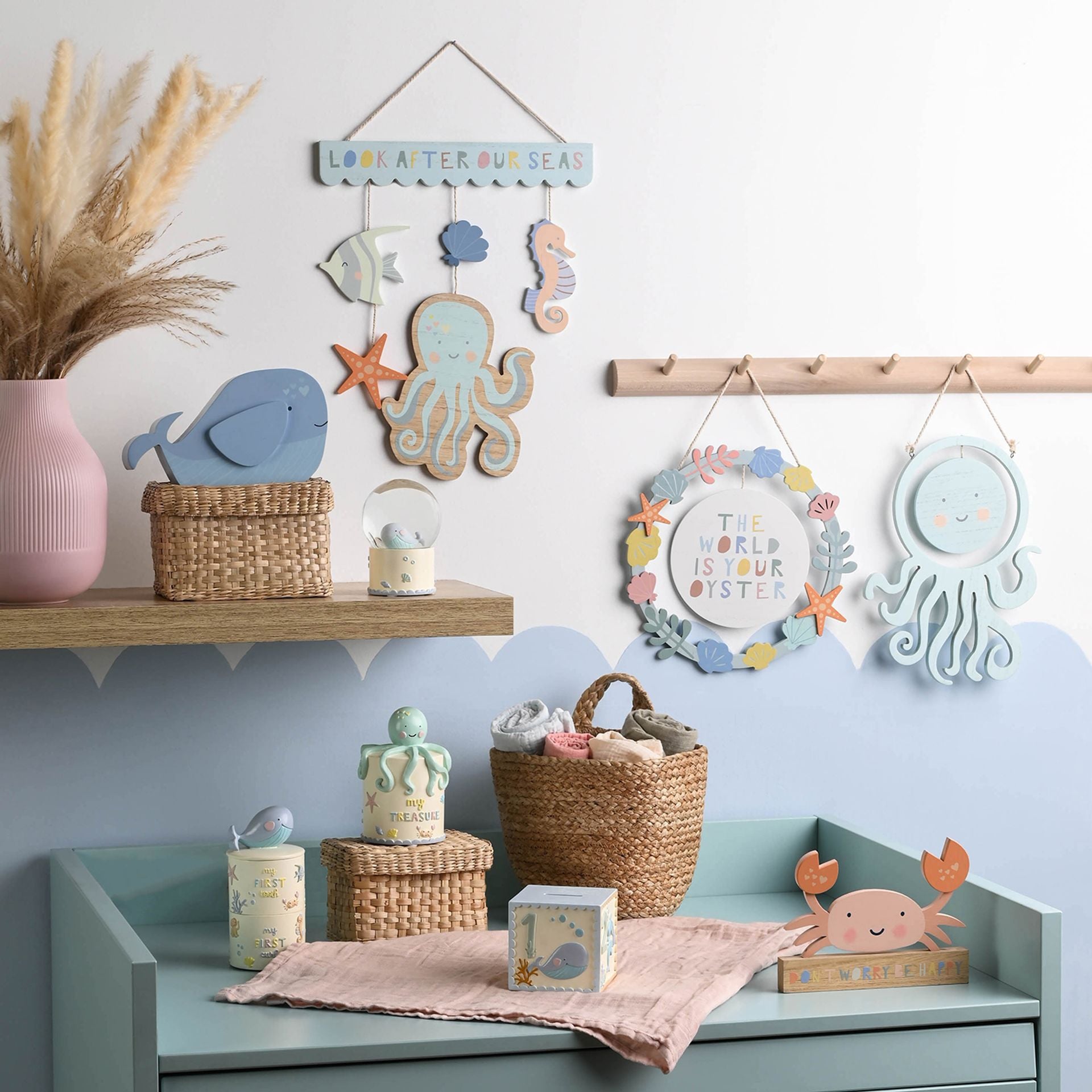 Pastel Ocean Nursery - First Tooth and Curl Box