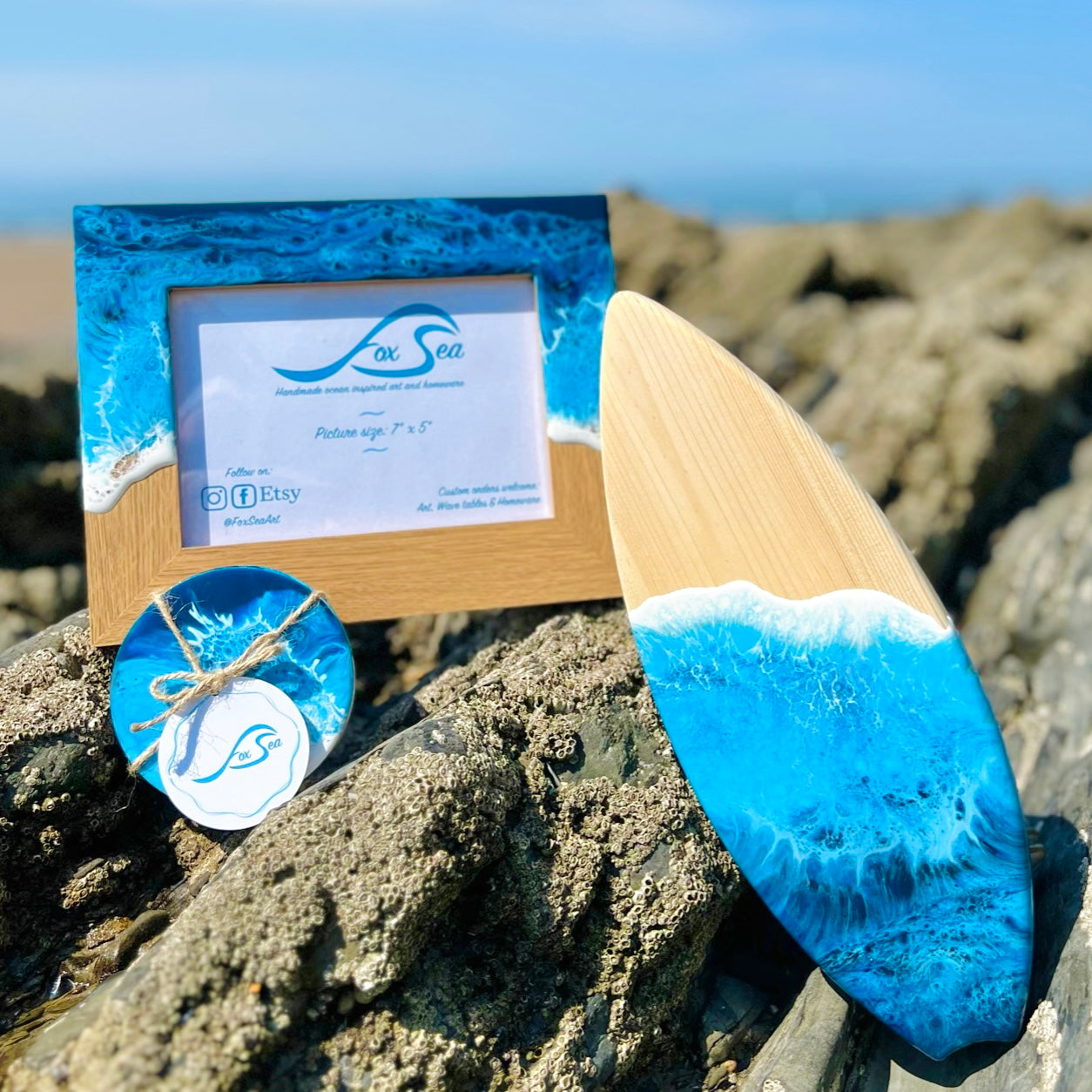 Ocean Mini Surfboard Art