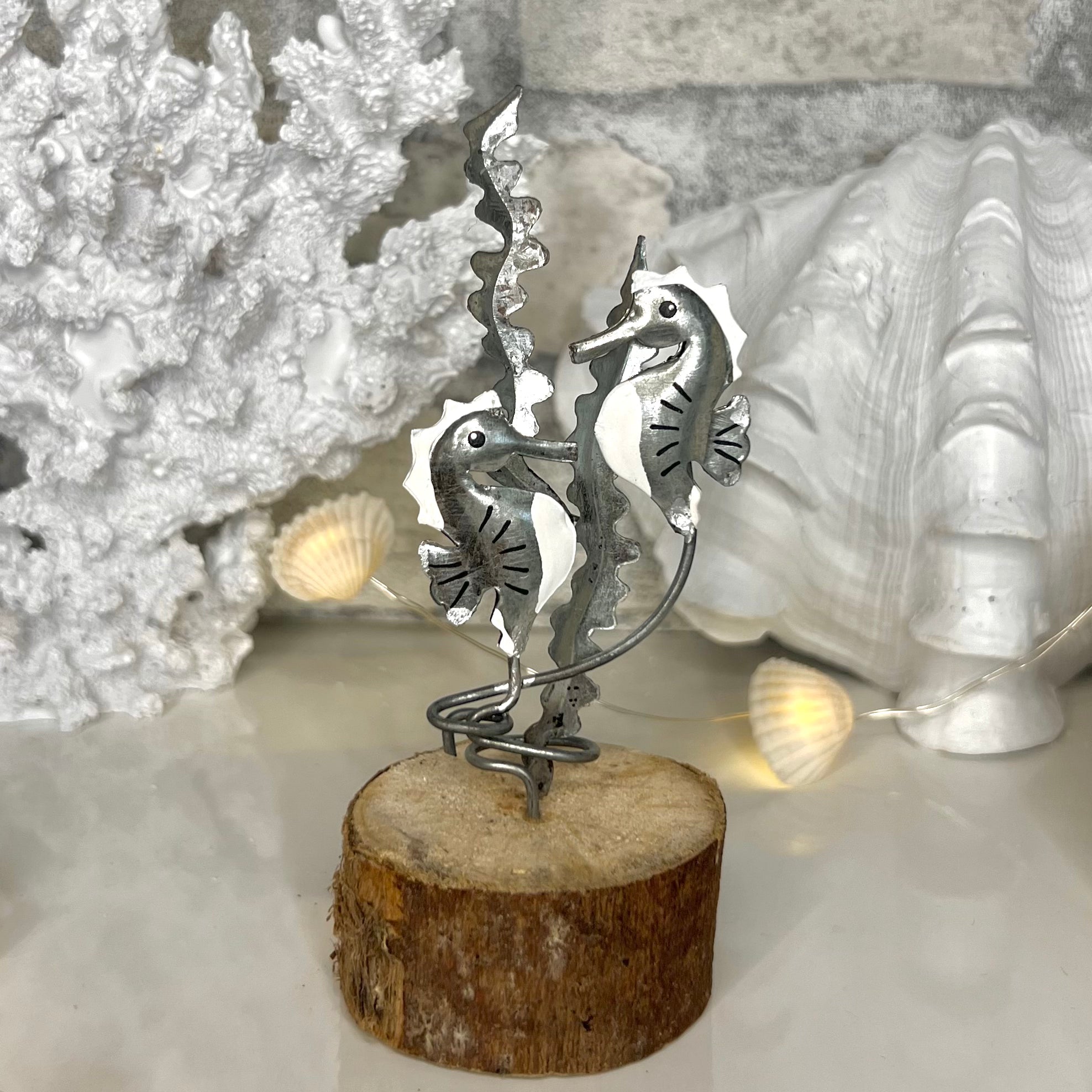 Tin Ornament - Seahorse Duo
