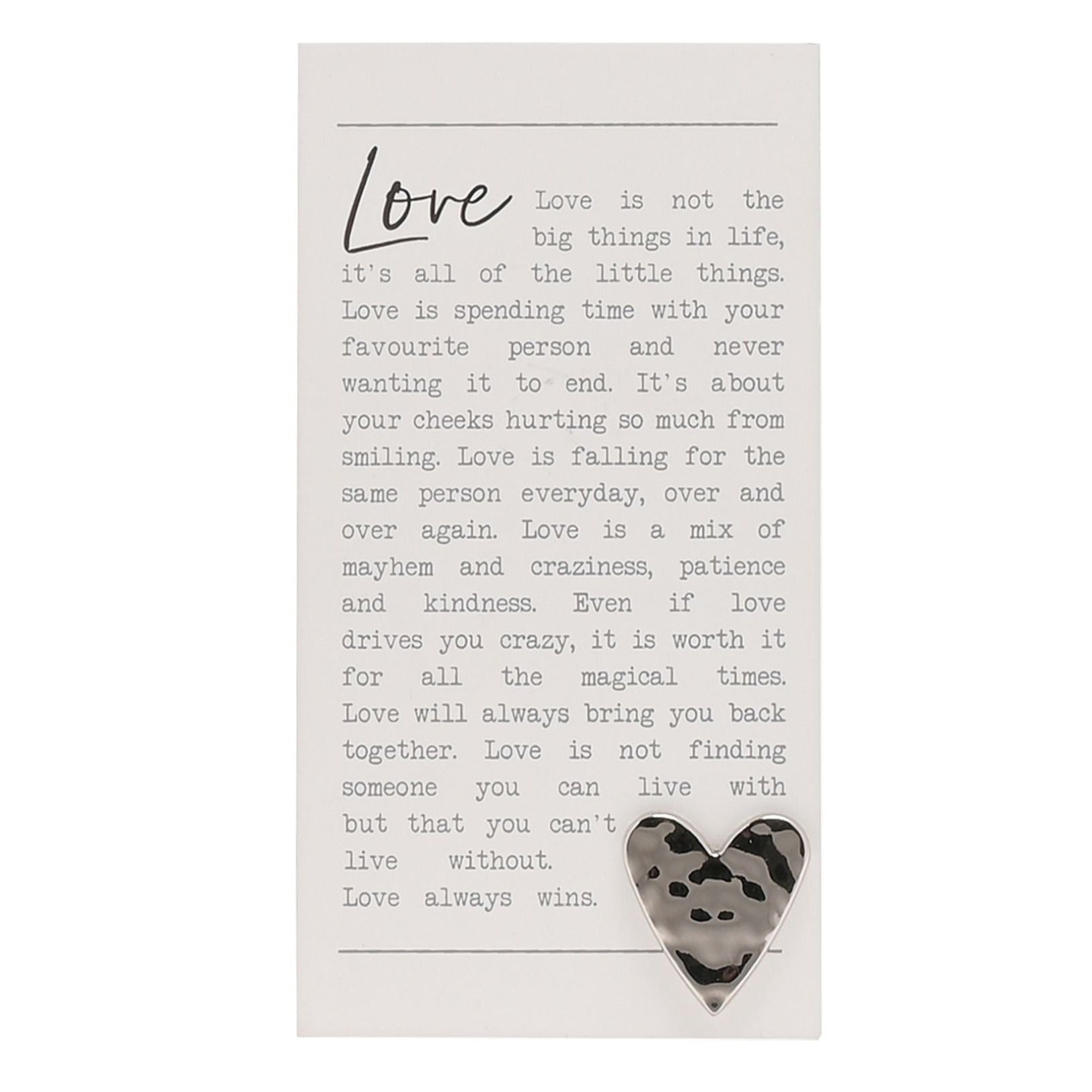 Standing Quote Plaque - Love