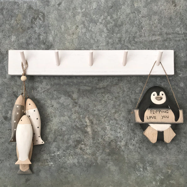 Hanging Penguin Sign - Flipping Love You
