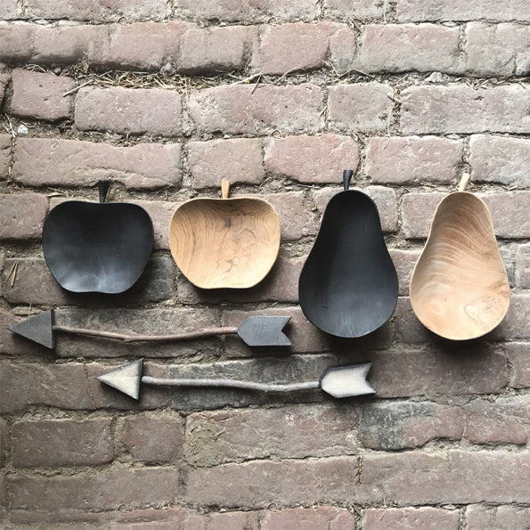Pear Shaped Wooden Bowl - Black