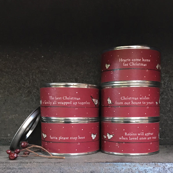 Red robin candle - Best Christmas is family