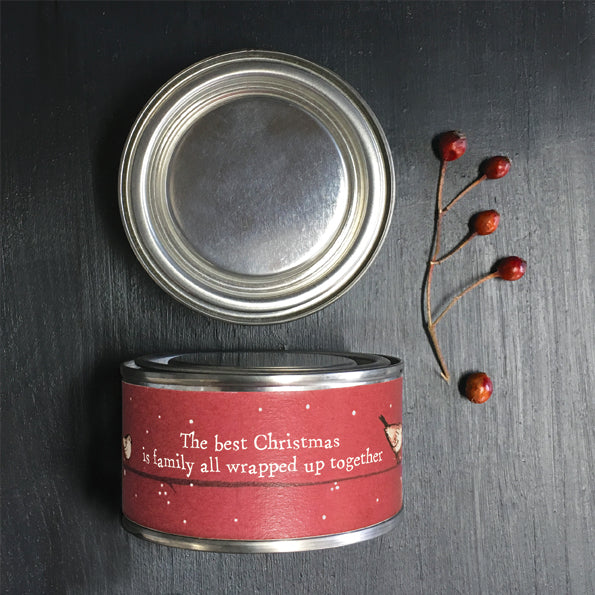 Red robin candle - Best Christmas is family