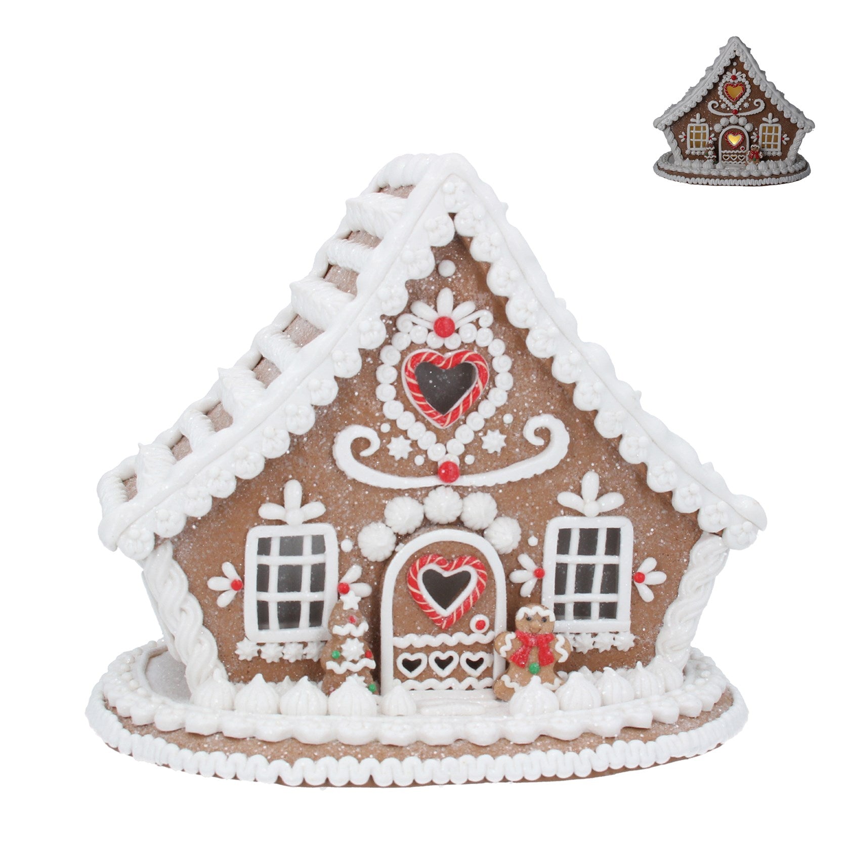 Light Up Gingerbread House - Love Heart Cottage