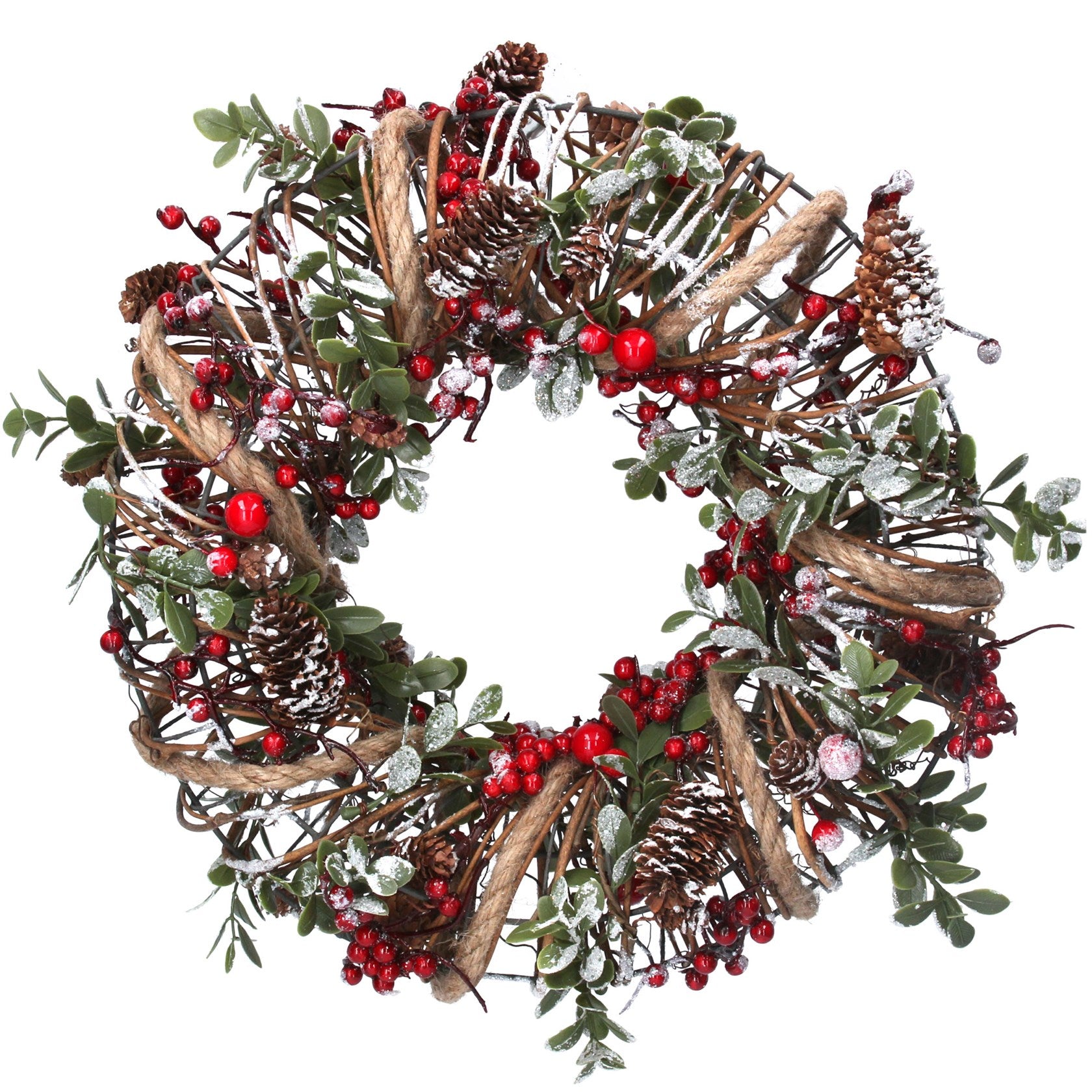 Pinecone and Berry Wire Wreath