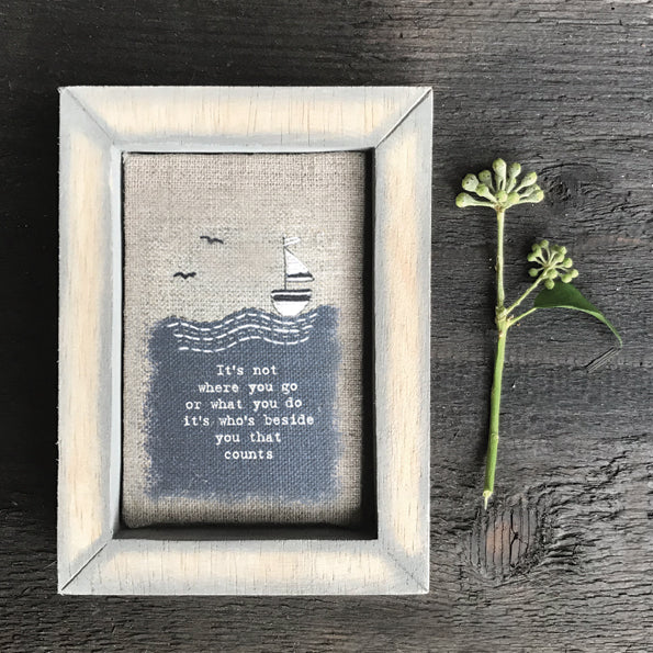 Embroidered Framed Picture - It's Who's Beside You