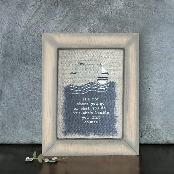 Embroidered Framed Picture - It's Who's Beside You